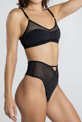 High Waist Bottom Cutout Recycled Stella in Black